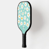 Modernes Flachbild-Graphic Daisy Robin's Egg Blue Pickleball Schläger (Links)