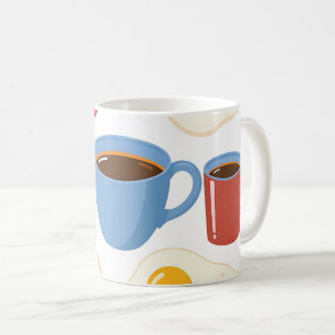 Modernes Flachdesign von Bacon Eggs Toast and Coff Kaffeetasse