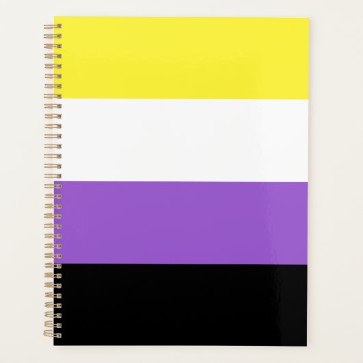 Modernes Flag für nicht binäre Pride Planer (Vorderseite)