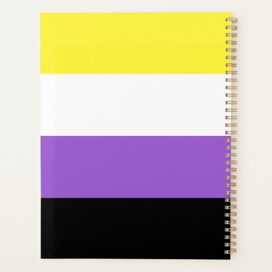 Modernes Flag für nicht binäre Pride Planer (Rückseite)