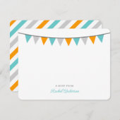 Modernes Flaggen-Monogramm-flache Einladung (Vorne/Hinten)