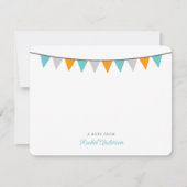 Modernes Flaggen-Monogramm-flache Einladung (Vorderseite)