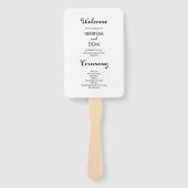 Modernes Flair Script Minimal White Wedding Progra Fächer (Vorderseite)