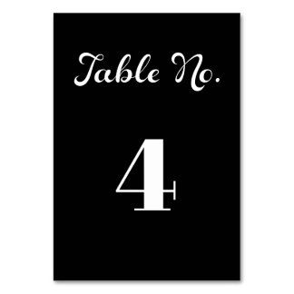 Modernes Flair Script Minimalistisch Black Wedding Tischnummer