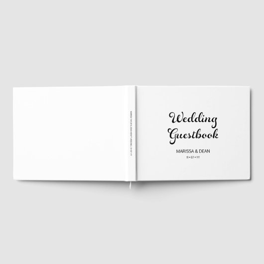 Modernes Flair Script Minimalistisch White Wedding Gästebuch (Voll)