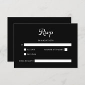 Modernes Flair Script Minimalistisch White Wedding RSVP Karte (Vorne/Hinten)