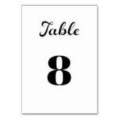 Modernes Flair Script Minimalistisch White Wedding Tischnummer (Rückseite)