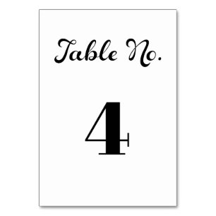 Modernes Flair Script Minimalistisch White Wedding Tischnummer