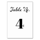 Modernes Flair Script Minimalistisch White Wedding Tischnummer (Rückseite)