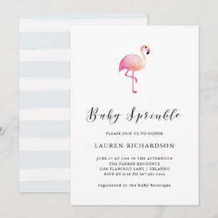 Modernes Flamingo   Einladung von Baby Sprinkle