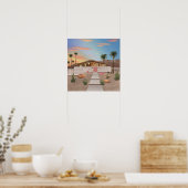 Modernes Flamingo-Haus aus dem Mittelalter Poster (Küche)