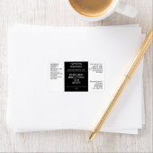 modernes Flaschenetikett mit weißer und schwarzer  Adressaufkleber (Insitu)