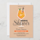 Modernes Flat Orange Aperol Spritz Brautparty Einladung (Vorderseite)