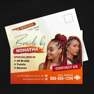 Modernes Flechtsalon-Flechtstylist Friseur Postkarte