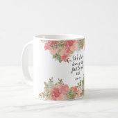 Modernes Floral 1 John 4:19 Kaffeetasse (Vorderseite Links)