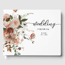 Modernes Floral Bouqet Wedding Gästebuch