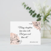 Modernes Floral Elegantes Rosa Spirituelle Bibelve Postkarte (Stehend Vorderseite)