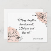 Modernes Floral Elegantes Rosa Spirituelle Bibelve Postkarte (Vorne/Hinten)