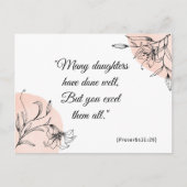 Modernes Floral Elegantes Rosa Spirituelle Bibelve Postkarte (Vorderseite)