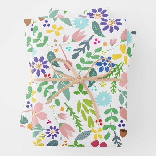 Modernes Floral Geschenkpapier Set (Beispiel)