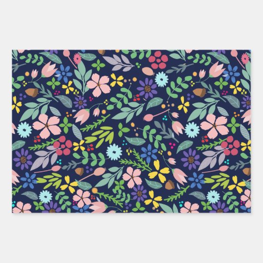 Modernes Floral Geschenkpapier Set (Vorderseite 2)