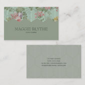 Modernes Floral-Hexagon Visitenkarte (Vorne/Hinten)