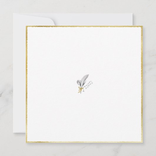 Modernes Floral Lily Valley Gold Mai Brautparty Einladung (Rückseite)