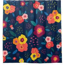Modernes Floral Muster fett blaues Korallen