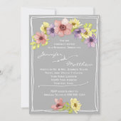 Modernes Floral Wasserfarben Grau Probe Abendessen Einladung (Vorderseite)