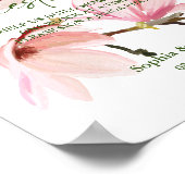 Modernes Floral Wedding Jenga Gästebuchzeichen Poster (Ecke)