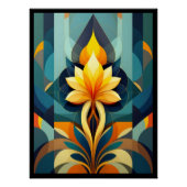 Modernes, florales Art Deco Poster. Poster (Vorderseite)
