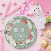 Modernes, florales Boho Brautparty dekorativ Pappteller (Party)