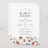 Modernes florales Boho-Brautparty Einladung (Vorne/Hinten)