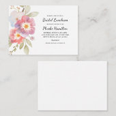 Modernes, florales botanisches Brautparty Mitteilungskarte (Vorne/Hinten)