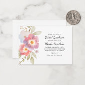 Modernes, florales botanisches Brautparty Mitteilungskarte (Vorderseite/Rückseite Beispiel)