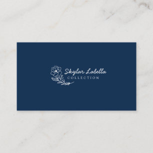 Modernes, florales Botanisches Line-Art Logo Mitte Visitenkarte
