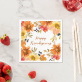 Modernes Florales Friendsgiving Serviette (Beispiel)