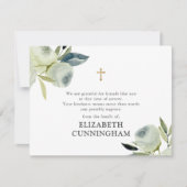 Modernes, florales Gold-Kreuz Dankeskarte (Vorderseite)