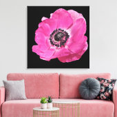 Modernes, florales, lebhaftes, helles Pink Poppy B Leinwanddruck (Insitu (Wohnzimmer))