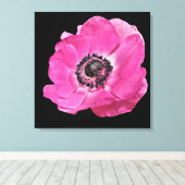 Modernes, florales, lebhaftes, helles Pink Poppy B Leinwanddruck (Insitu (Holzboden))