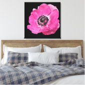 Modernes, florales, lebhaftes, helles Pink Poppy B Leinwanddruck (Insitu (Schlafzimmer))