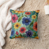 Modernes, florales Lila Kissen (Decke)