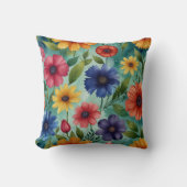 Modernes, florales Lila Kissen (Vorderseite)