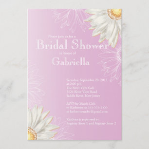 Modernes, florales Pink-Daisy-Brautparty Einladung