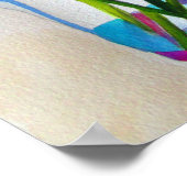 Modernes, florales Stillleben mit Jakobar-Aquarell Poster (Ecke)