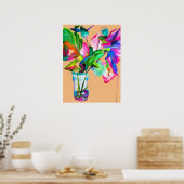 Modernes, florales Stillleben mit Jakobar-Aquarell Poster (Küche)