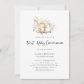 Modernes Florals Bibel Foto Erste Heilige Kommune Einladung (Vorderseite)