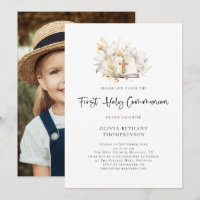 Modernes Florals Bibel Foto Erste Heilige Kommune