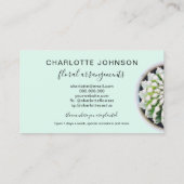 modernes floristisches Drehbuch tropisches Kaktus  Visitenkarte (Rückseite)