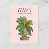 Modernes Floristisches Logo Rosa QR Code Social Me Visitenkarte (Vorderseite)